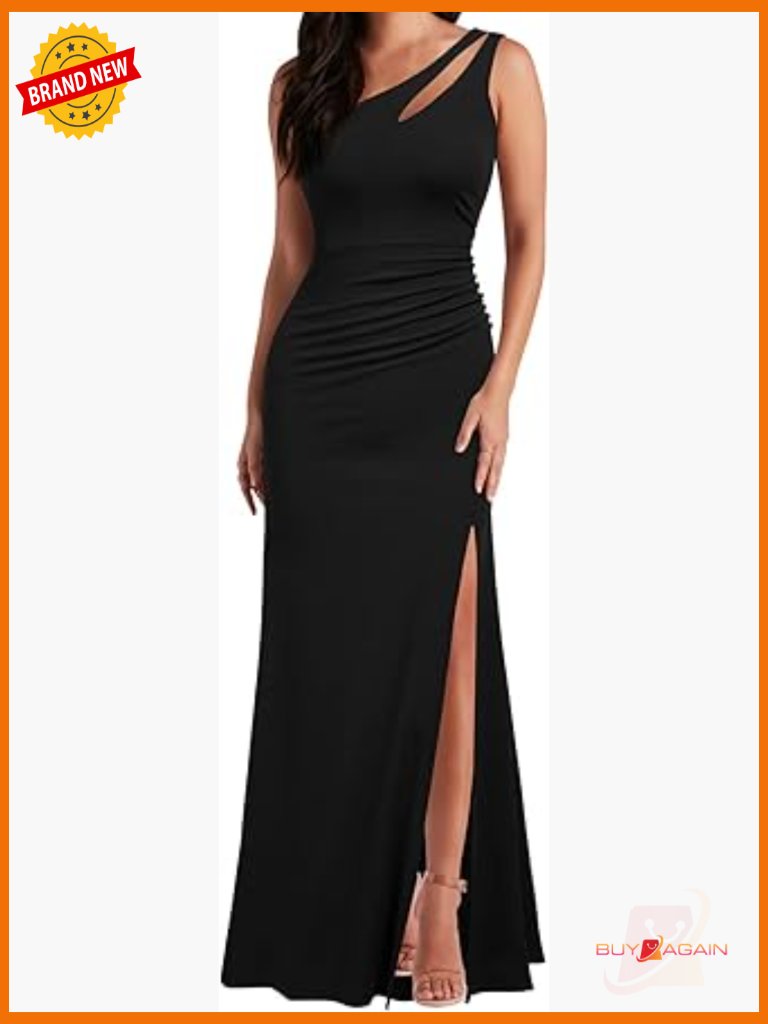 One Shoulder Sleeveless Split Bodycon Mermaid Evening Long Dress